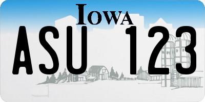 IA license plate ASU123