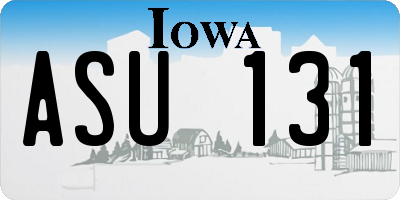 IA license plate ASU131