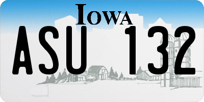 IA license plate ASU132