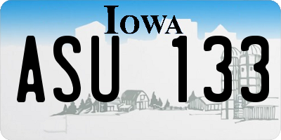 IA license plate ASU133