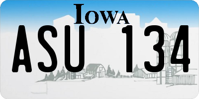 IA license plate ASU134