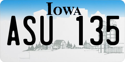 IA license plate ASU135