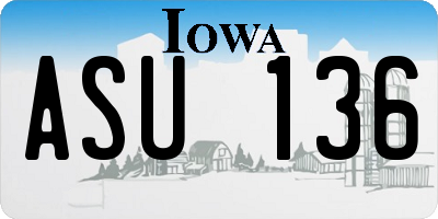 IA license plate ASU136