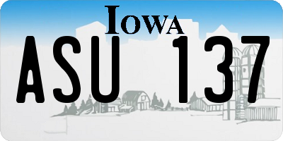 IA license plate ASU137