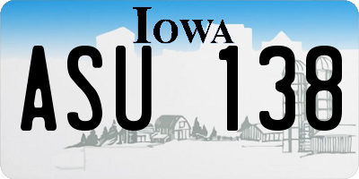 IA license plate ASU138