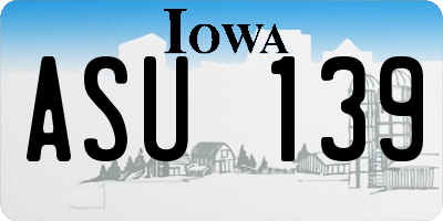 IA license plate ASU139