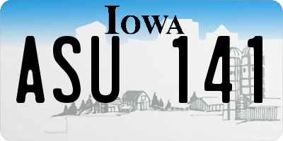 IA license plate ASU141