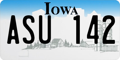 IA license plate ASU142