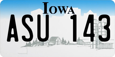 IA license plate ASU143