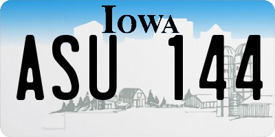 IA license plate ASU144