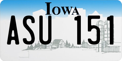 IA license plate ASU151