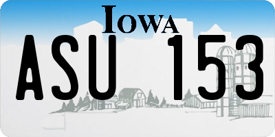 IA license plate ASU153