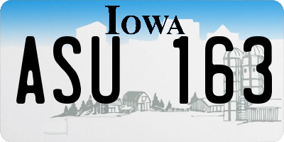 IA license plate ASU163