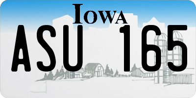 IA license plate ASU165