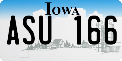 IA license plate ASU166