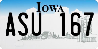 IA license plate ASU167