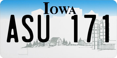 IA license plate ASU171