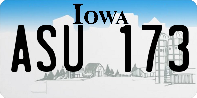 IA license plate ASU173