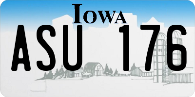 IA license plate ASU176