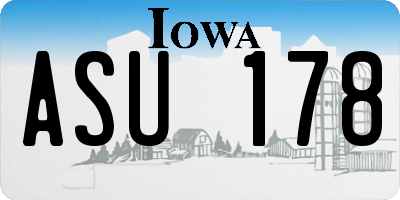 IA license plate ASU178