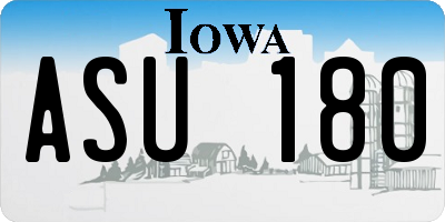 IA license plate ASU180