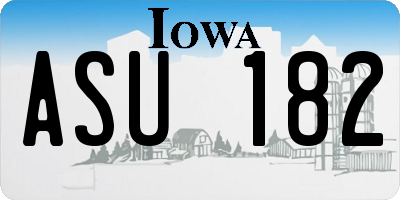 IA license plate ASU182