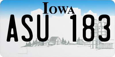 IA license plate ASU183