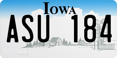 IA license plate ASU184