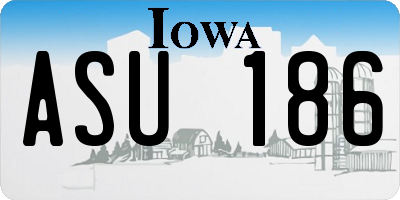 IA license plate ASU186
