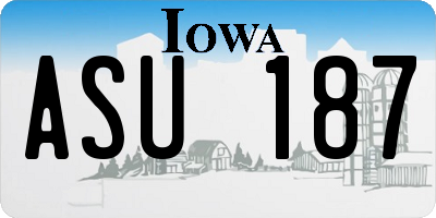 IA license plate ASU187