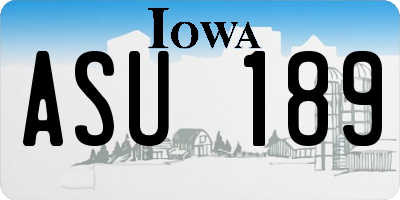 IA license plate ASU189