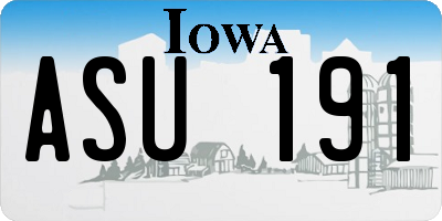 IA license plate ASU191