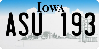 IA license plate ASU193