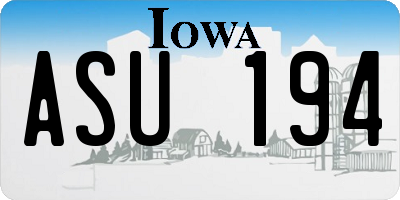 IA license plate ASU194