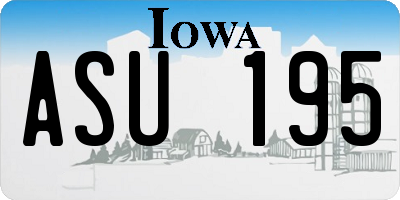 IA license plate ASU195