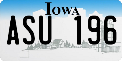 IA license plate ASU196