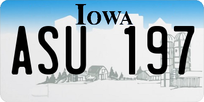 IA license plate ASU197