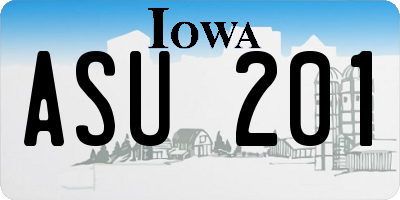 IA license plate ASU201