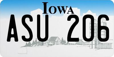 IA license plate ASU206