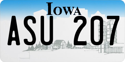 IA license plate ASU207