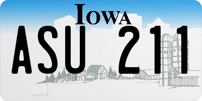 IA license plate ASU211