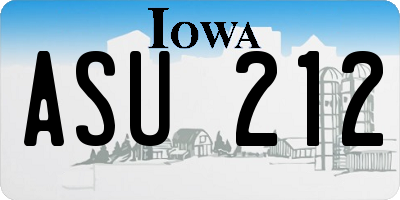 IA license plate ASU212
