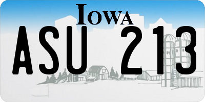 IA license plate ASU213