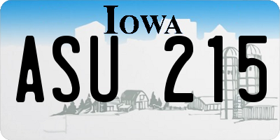 IA license plate ASU215