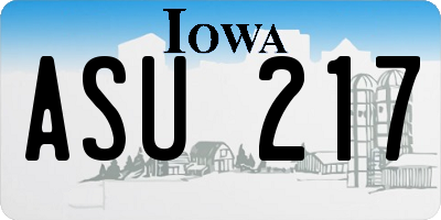 IA license plate ASU217