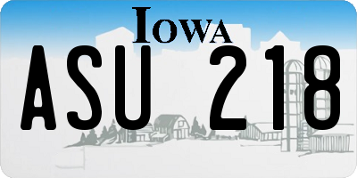 IA license plate ASU218