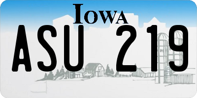 IA license plate ASU219