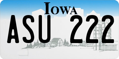 IA license plate ASU222