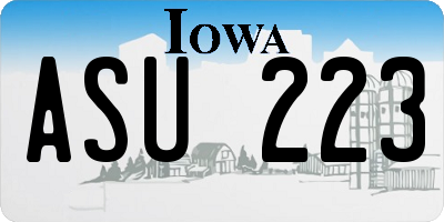 IA license plate ASU223