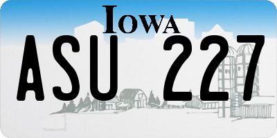 IA license plate ASU227